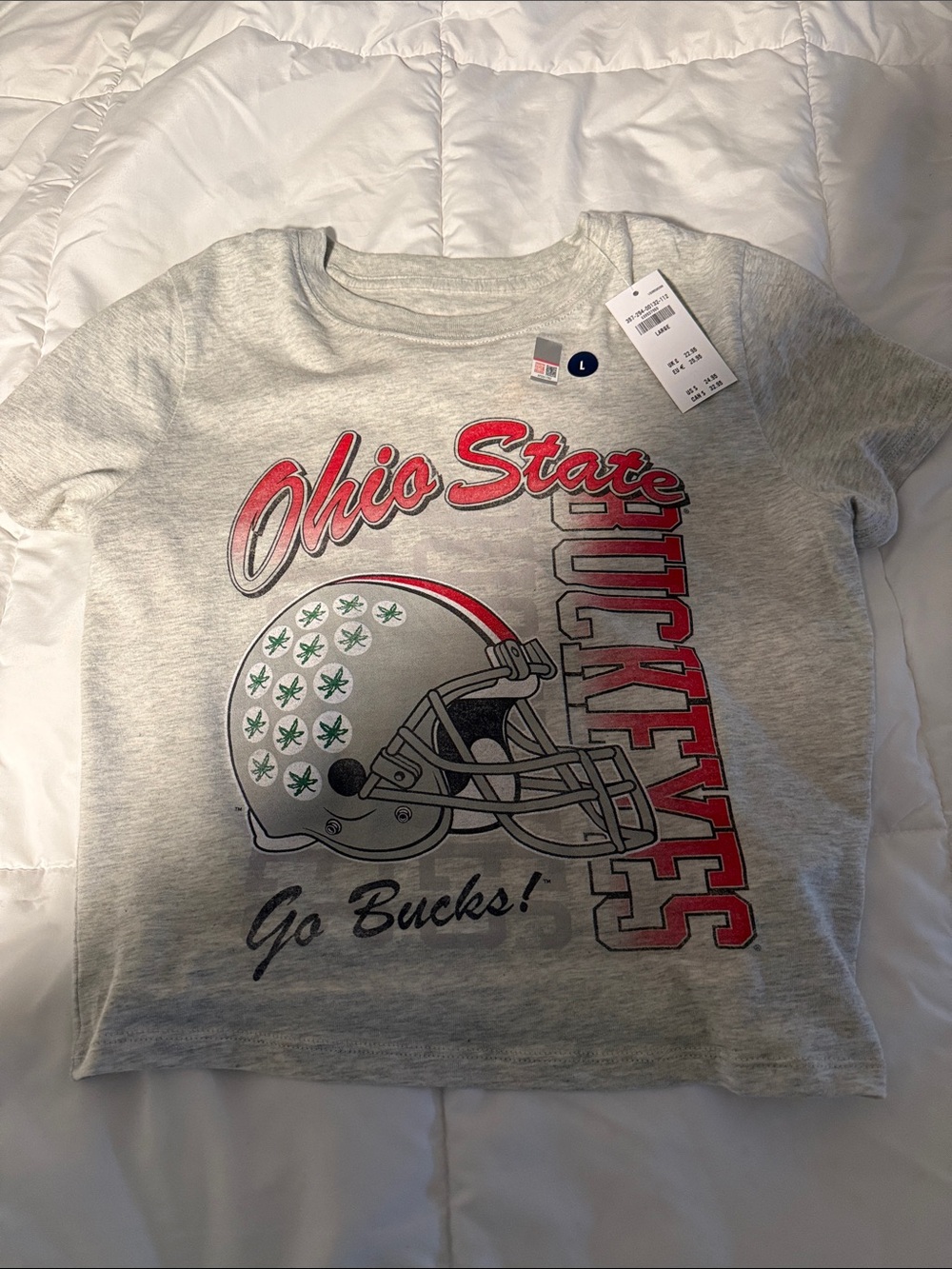 Hollister Gray Crop Top with Red Ohio State Graphic - L
